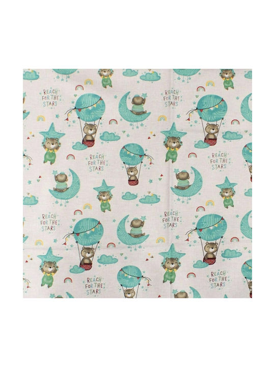 Dimcol Reach the Stars Baby Sheet Cradle Cotton Green 80x110cm