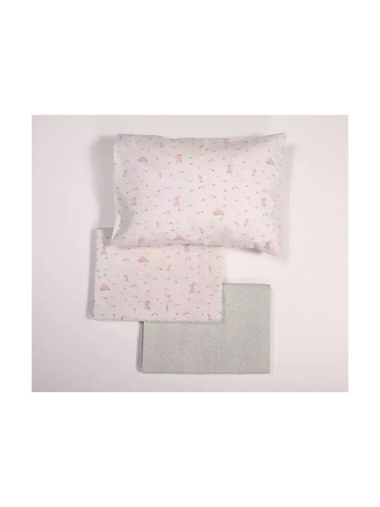 Nef-Nef Homeware Σετ Βρεφικά Σεντόνια Κούνιας Βαμβακερά Country Bunny Εκρού 120x170εκ.