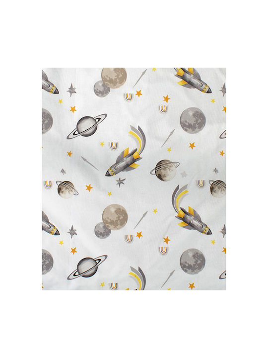 Dimcol Space Бебешки Чаршаф За Количка Памук Сив 80x110бр