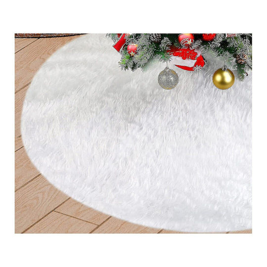 Covoraș de Crăciun Alb cu Textură de Blană Φ90 cm