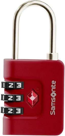 Samsonite 3dial Stahl Vorhängeschloss Messing Kombination mit TSA-Zertifizierung 32mm Red 1Stück