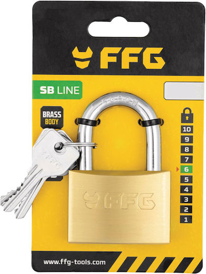 Hugo Locks Line Bronze Vorhängeschloss Messing mit Schlüssel 25mm 1Stück
