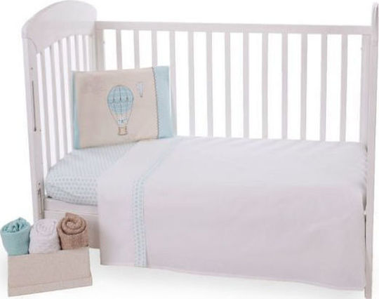 Kikka Boo Baby Bettlaken mit Gummizug Puppy auf Ballon 60x120cm