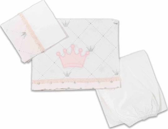 abo Σετ με Λάστιχο Queens Crown Ροζ 70x140εκ.