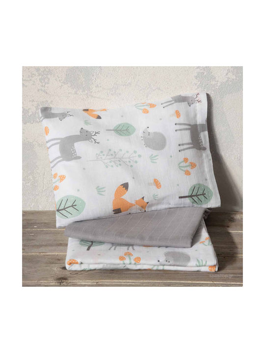 Nima Woody Baby Sheets Set Crib Cotton Brown 120x170cm 3pcs