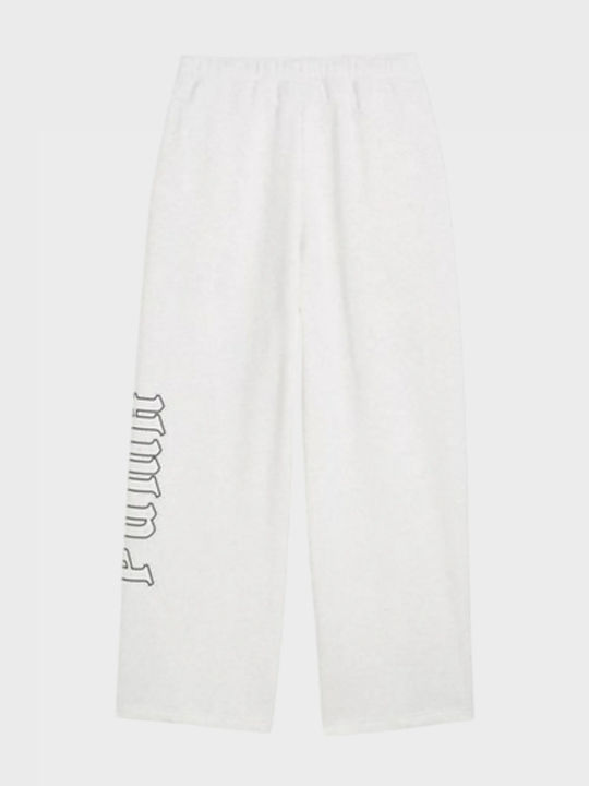 Wide Fleece Ecru Tracksuit Trousers