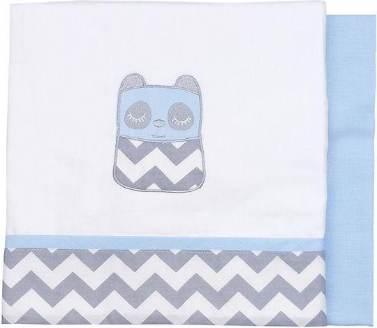 Baby Star Fitted Sheet Tiny Friends Blue 70x95cm