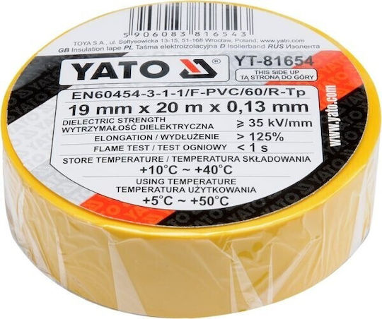 Yato Insulation Tape 19mm x 20m Yellow
