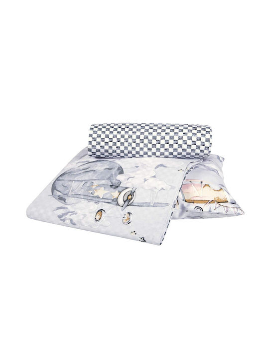 Greenwich Polo Club Baby Sheets Set Crib Cotton Gray 130x170cm 3pcs