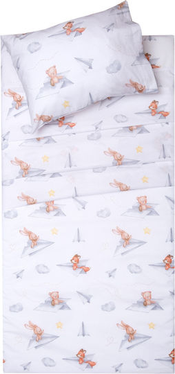 Viopros Set Hoc Lenjerie Alb 120x160 cm
