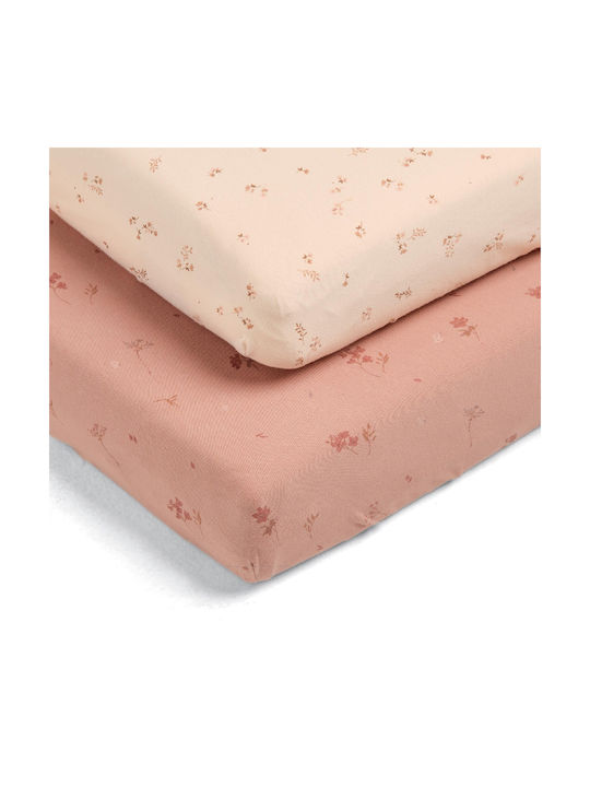 Mamas & Papas Baby Sheets Set Crib Flannel Pink 70x142cm 2pcs
