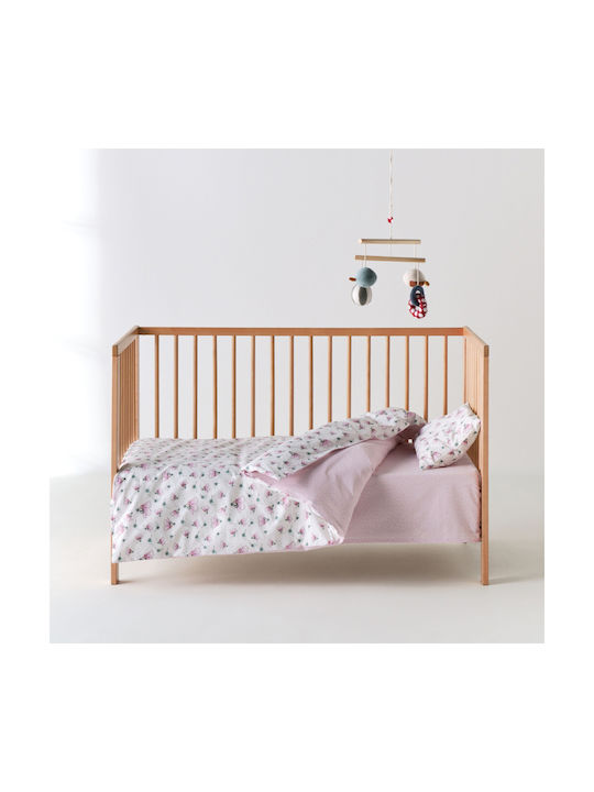 Kentia Сет Бебешки Чаршафи За Кошара Памучни Розови 120x170см