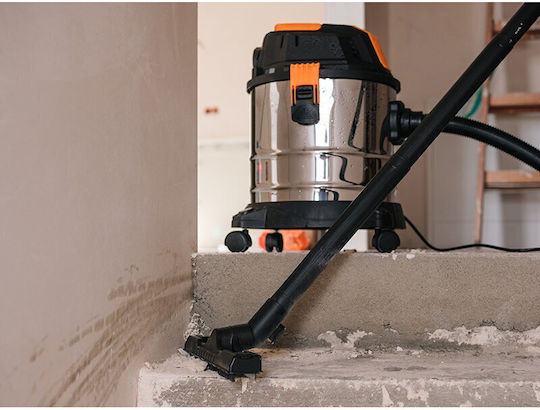 Tracer Wet-Dry Vacuum 1300W with Stainless Steel Drum 20lt Grey