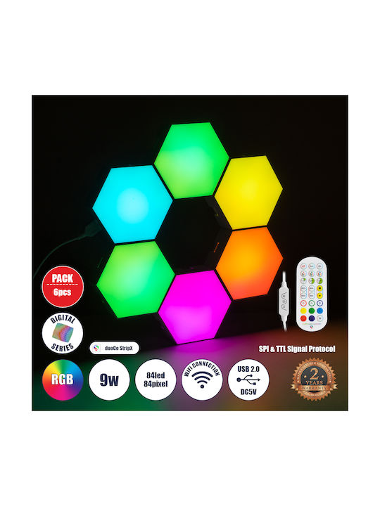 GloboStar Decorative LED RGB Light 6pcs 10.5x10.5x3cm