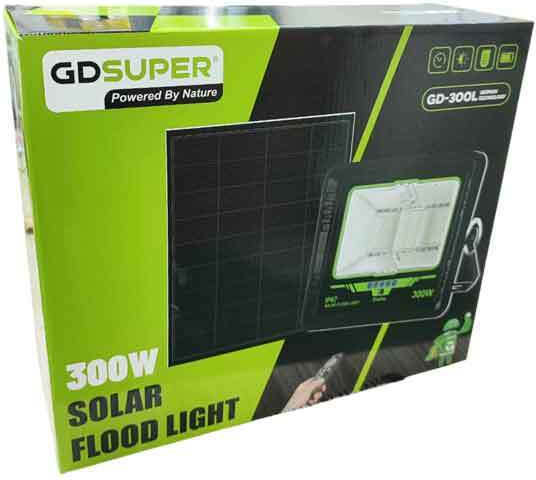 Waterproof Solar LED Flood Light 300W Cold White 7500K with Remote Control IP67