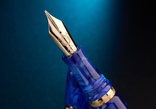 Delta Writing Pen Medium Gold with Blue Ink