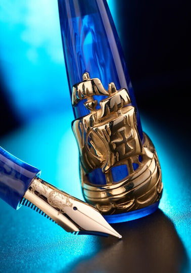 Delta Writing Pen Extra Fine Gold with Blue Ink