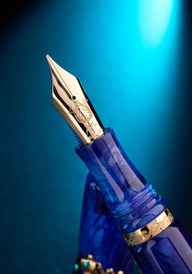 Delta Writing Pen Extra Fine Gold with Blue Ink