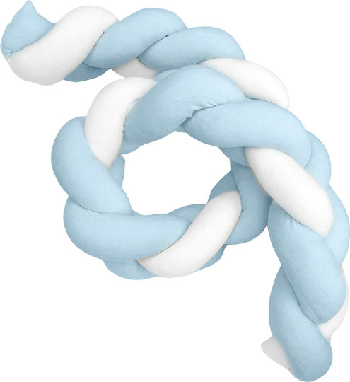 Baby Oliver Crib Bumper Braided Inside Light Blue 18x200cm