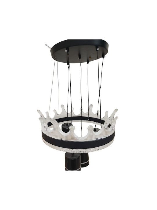 Lampă Suspendată Bej LED cu Lumină Alb Rece cu Cristale