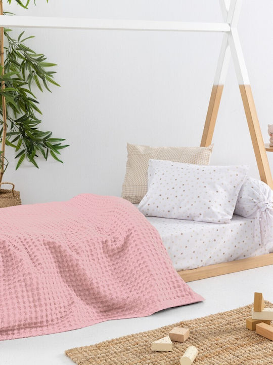 Palamaiki Babydecke Kinderbett Marcie Waffel Rosa 100x150cm