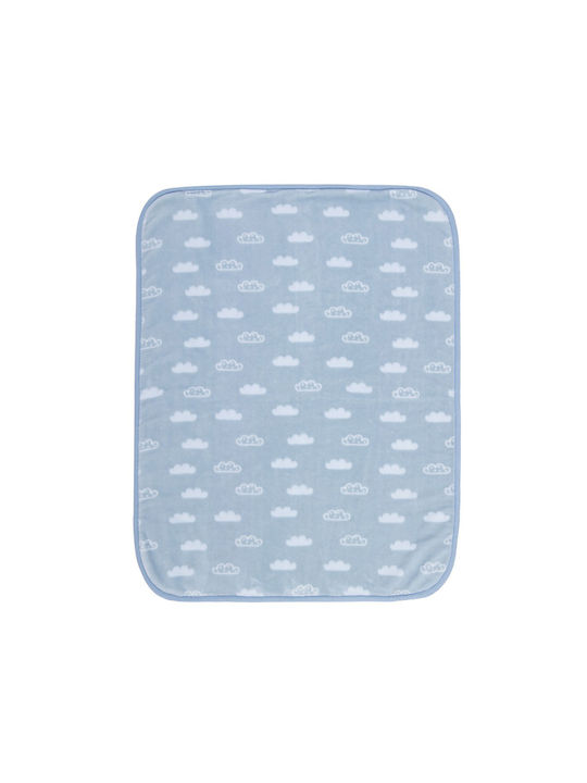 Nef-Nef Homeware Одеяло Детски пелени за пелени Clouds Велур Син 75x100см.