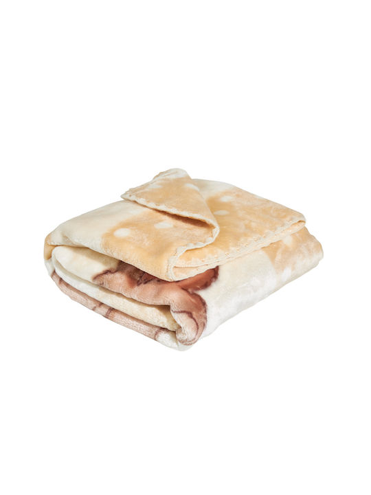 Das Home Blanket Cot Velvet Brown Brown, Beige 110x140cm