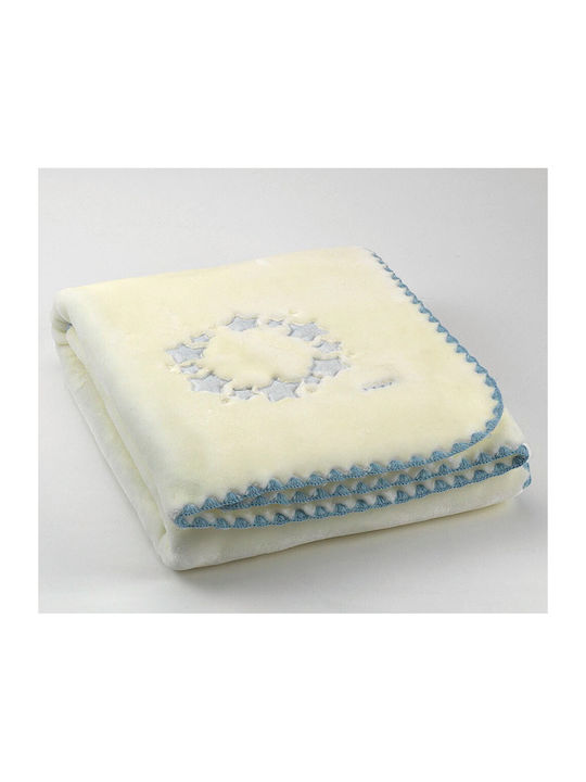 Morven Κουβέρτα Ισπανίας Κούνιας Baby Luz D48 Βελουτέ Μπεζ 110x140εκ.