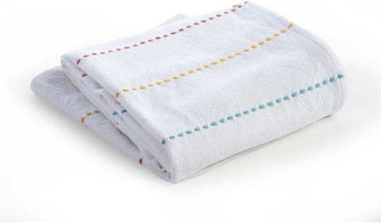 Nef-Nef Homeware Blanket Cot Life Line Cotton White 110x150cm