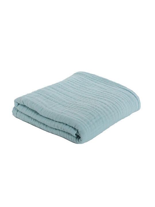 Nef-Nef Homeware Одеяло Детско легло Whisper 100% памук Син 110x150см.