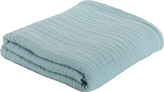 Nef-Nef Homeware Κουβέρτα Κούνιας Whisper Βαμβακερή Μπλε 110x150εκ.