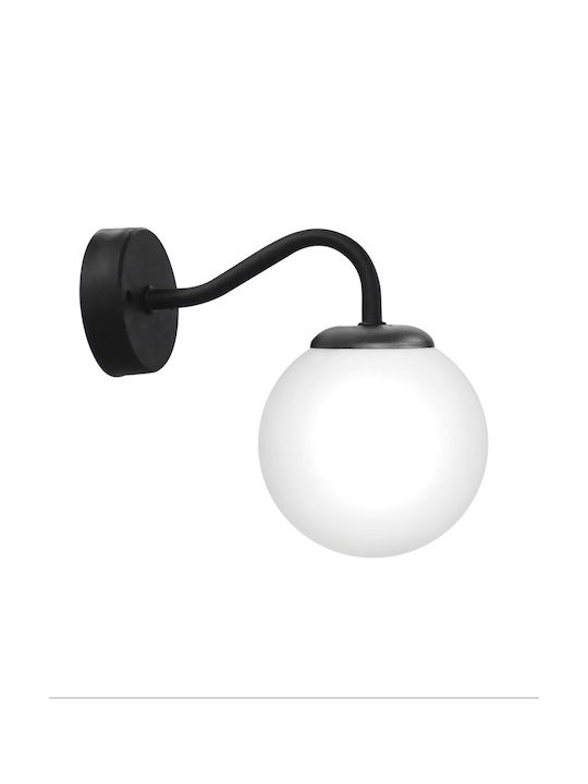 Heronia GL-600/AP Classic Lamp Wall with Socket E27 Black 15x15cm