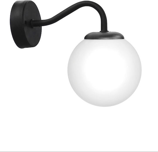 Heronia GL-600/AP Klassisch Leuchte Wand mit Fassung E27 Schwarz 15x15cm