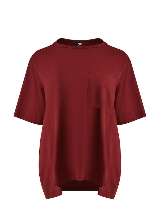 Bluza Damă Oversized Tricou Burgundy 0039.1557.NETTO-bordeaux