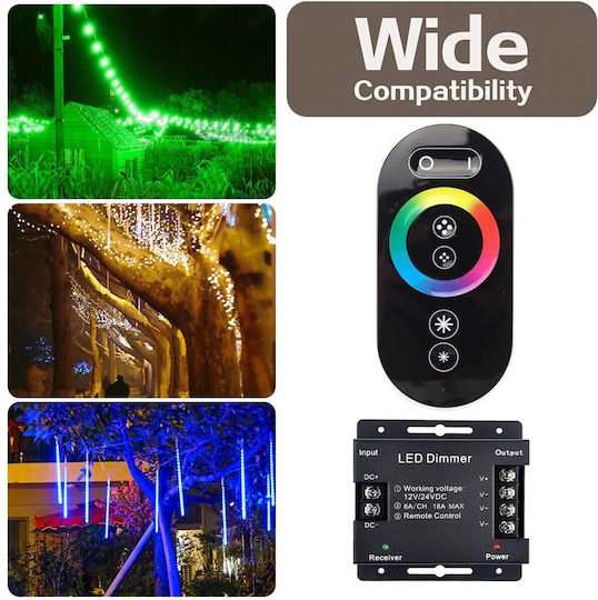 Vencore 6613-10006 RGB Controller 12-24V 216-432W RF Remote Wireless RGB RF Controller 12 Volt 216 Watt & 24 Volt 432 Watt Maximum Load 6613-10006