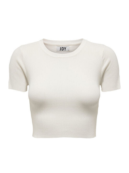 Women's Crop Top Short Sleeve Ecru