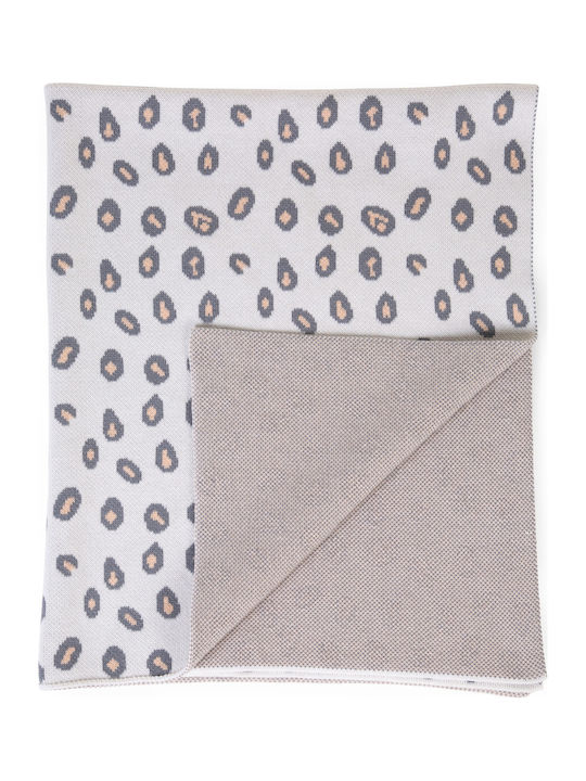 Childhome Pătură Pepinieră Swaddling pături Leopard Tricotat Bej 70x85cm