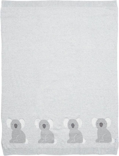 Mamas & Papas Одеяло Детски пелени за пелени Koala Плетено Сив 70x90см.