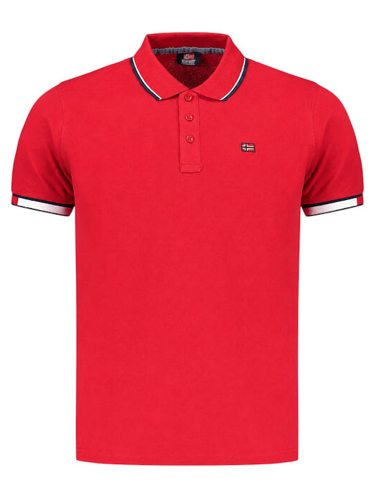 Polo Bluza Cu Mâneci Scurte Roșie