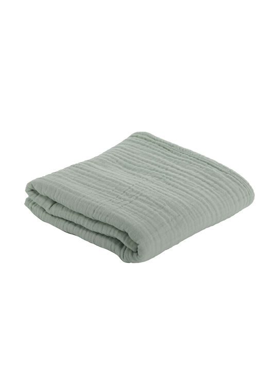 Nef-Nef Homeware Blanket Cot Whisper Cotton Green 110x150cm