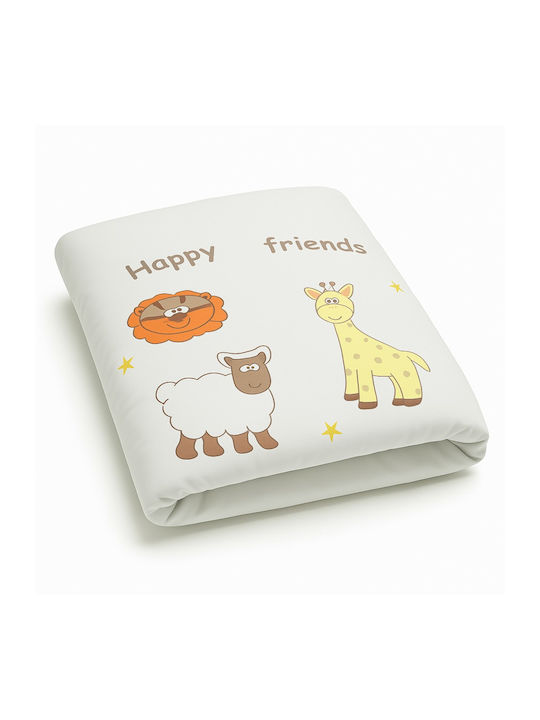 Beboulino Nursery Swaddling Blanket Happy Friends 90x110cm