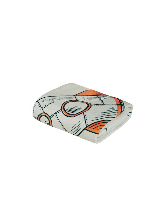 Das Home Blanket Nursery Swaddling Blankets Space Love Fleece Blue Blue, Grey, Orange 80x110cm