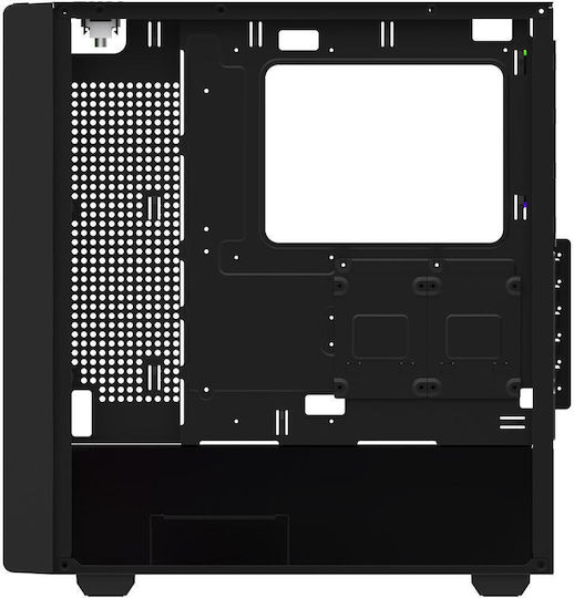 Aqirys Virgo Gaming Midi Tower Computer Case with Side Window and ARGB Lighting Black