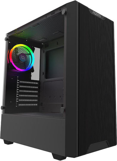 Aqirys Virgo Gaming Midi Tower Computer Case with Side Window and ARGB Lighting Black