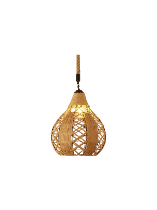 Boho Grid Pendant Light with E27 Socket 30x33cm