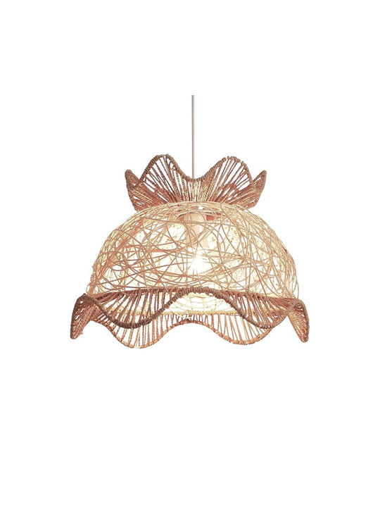 Boho Grid Pendant Light with E27 Socket 40x30cm