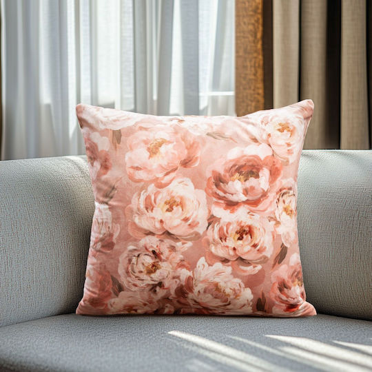 Beauty Home Μαξιλαροθήκη Romantic Peony Dream Ροζ 40x40εκ.