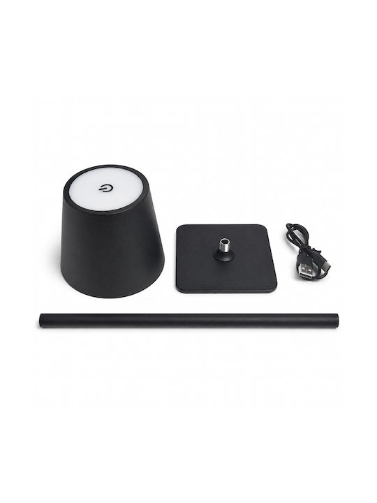 VenCore Metallisches Tischlampen LED mit Schwarzem Hut und Basis