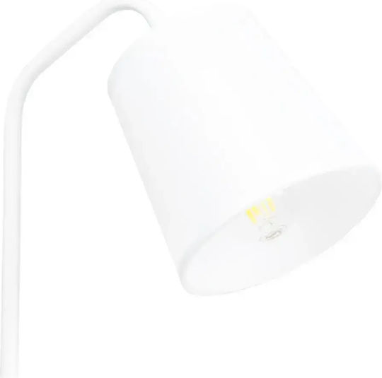 GloboStar Barnaby Wood Table Lamp for Socket E27 with White Shade and Beige Base