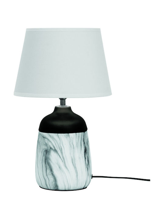 Viokef Regina Ceramic Table Lamp for Socket E14 with White Shade and Base